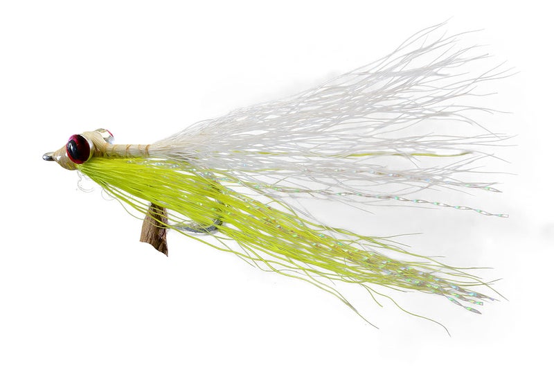 Clouser Minnow Fishing Flies - Chartreuse - Mustad Signature Duratin Fly Hooks - 6 Pack (Hook #2)